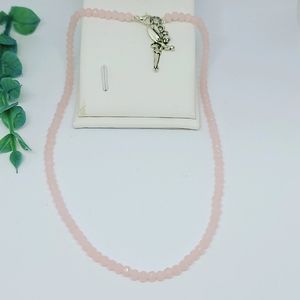 Cute Faceted Rose Czech Glass necklace